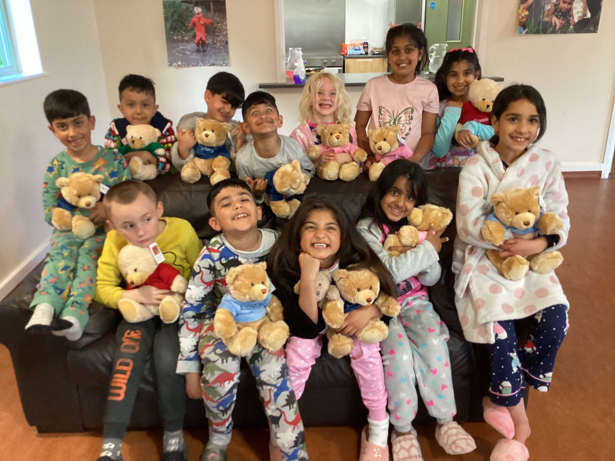 ECS_Keighley's tweet photo. Our Year 2 residential @nell_bank is in full swing now that the pyjamas are on and the teddy bears have found their new owners! Now for a game of pass the parcel to celebrate a special birthday.π π π₯³ #firstnightaway #makingmemories @nell_bank https://t.co/K4JStZahS0