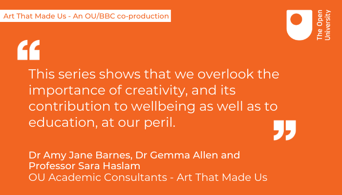 OU_FASS's tweet photo. In 15 minutes, don't miss the final OU/@BBCTwo Art That Made Us with the explosion of postwar artistic rebellion, protest and popular culture from Larkin to Stormzy via punk and Harry Potter...

And afterwards, explore our amazing extra content 👇
https://t.co/UMm2NbFUvB https://t.co/6e9ySW17mE