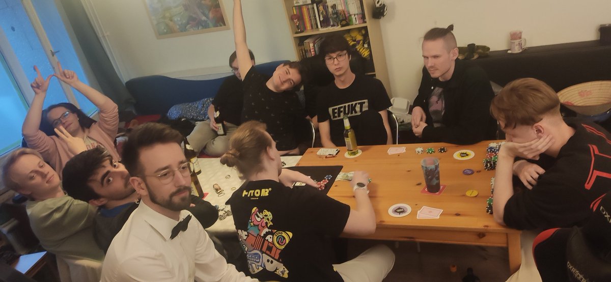 Poker: Thanks for attending!
1. <a href="/Cobblestonebob/">Cobblestonebob</a> 
2. <a href="/SPE_Kweet/">Kweet</a> 
2. <a href="/King_SSBM/">King</a> 
4. @ZantoSSB 
5. <a href="/RendonSmash/">Rendon</a> 
6. <a href="/boomuki/">Boomuki</a> 
6. <a href="/Chipssb/">Chip</a> 
8. <a href="/ger_Jopopathan/">Jopo</a> 
9. <a href="/TalesMax/">Макси</a> 
9. <a href="/zluchz/">𐔌 𝄞 𓈒˚αme ݃ ྀི꒱</a> 
Special thanks to <a href="/ToonFish_/">Toon</a> for dealing!