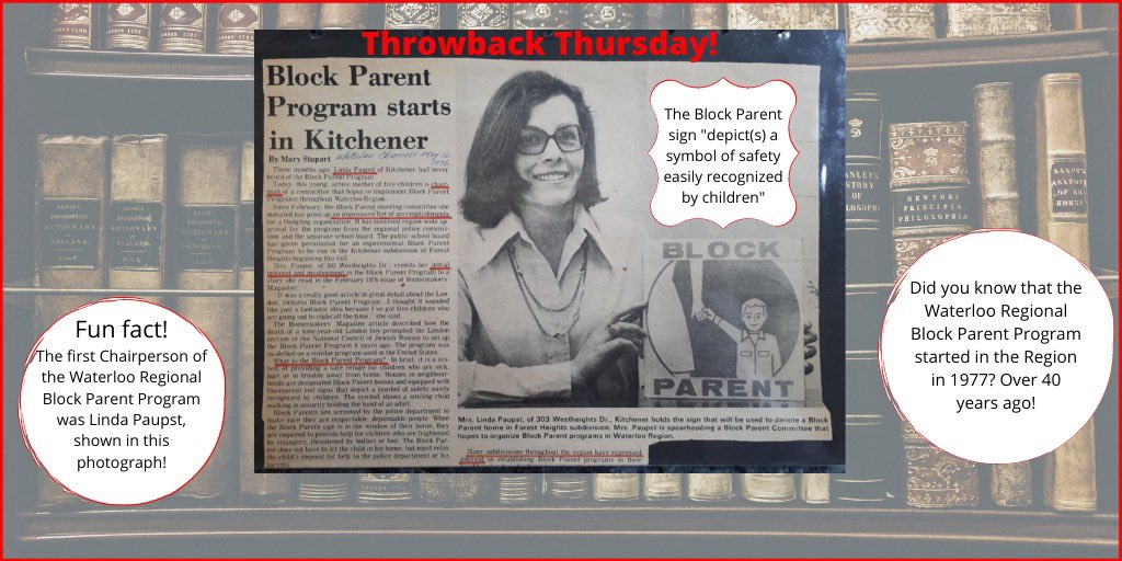 WatBlockParents's tweet photo. #throwbackthursday #blockparents #volunteer #1977 #stillhere #stillneeded #stillworking #waterlooregion #safecommunities #safetyfirst https://t.co/iB7DpykGHb