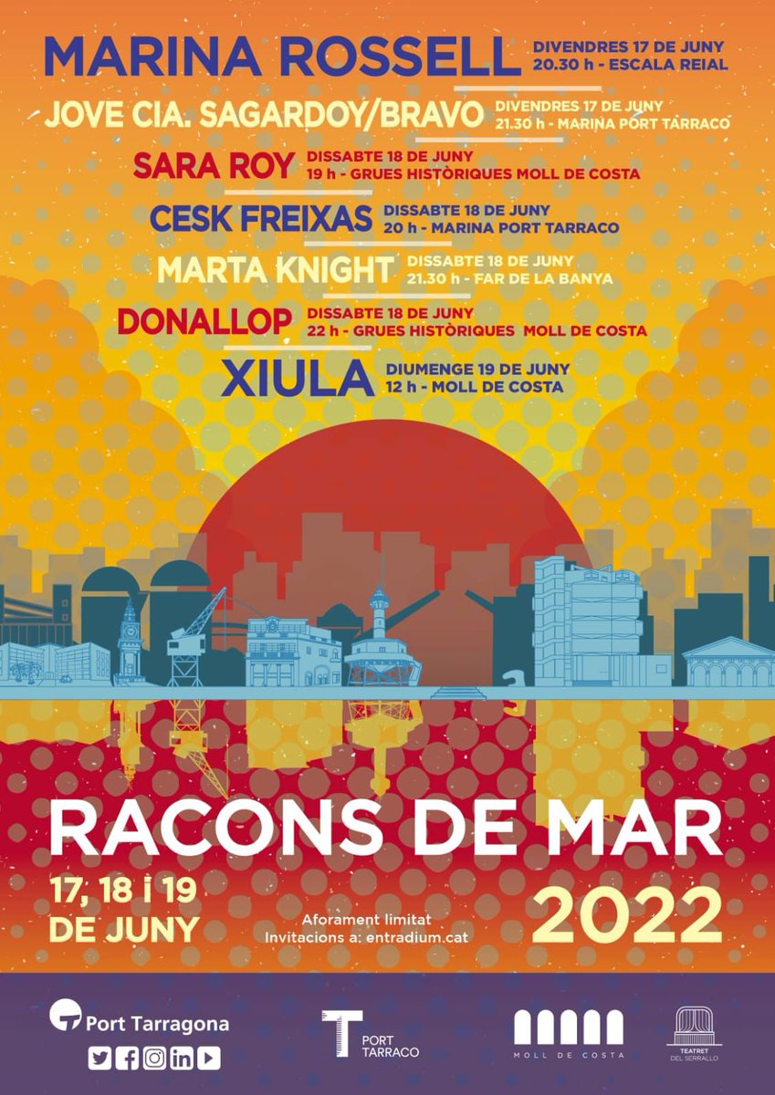 I ja el tenim aquí! Racons de mar 2022 per a tots els gustos i per a tots els públics Dia 1/06 a les 12h invitacions a entradium.com