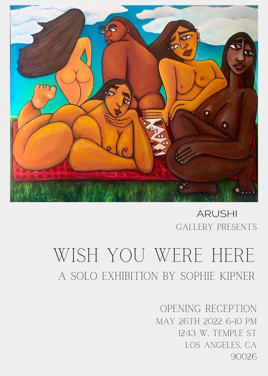 My solo show opening reception for “Wish You Were Here” opens tonight 6-10pm at Arushi Gallery!! Hope to see you there!