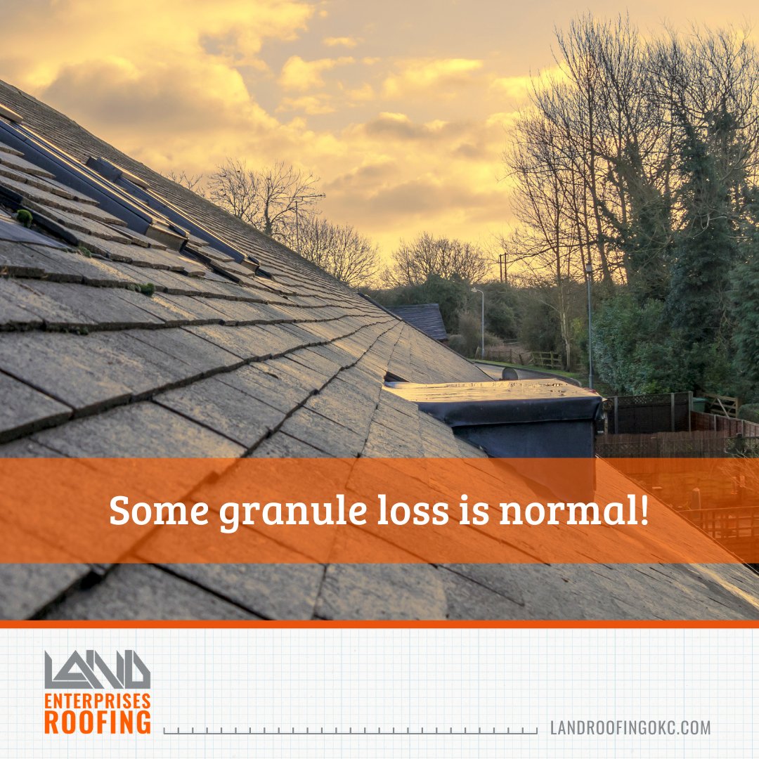Occasional granule loss from asphalt shingles is normal, 👍 especially after rainy weather. Be on the lookout for heavy granule loss, and reach out to a professional like us for a roof inspection! 😀 landroofingokc.com/contact-us/ #okc #roofing #asphaltshingles