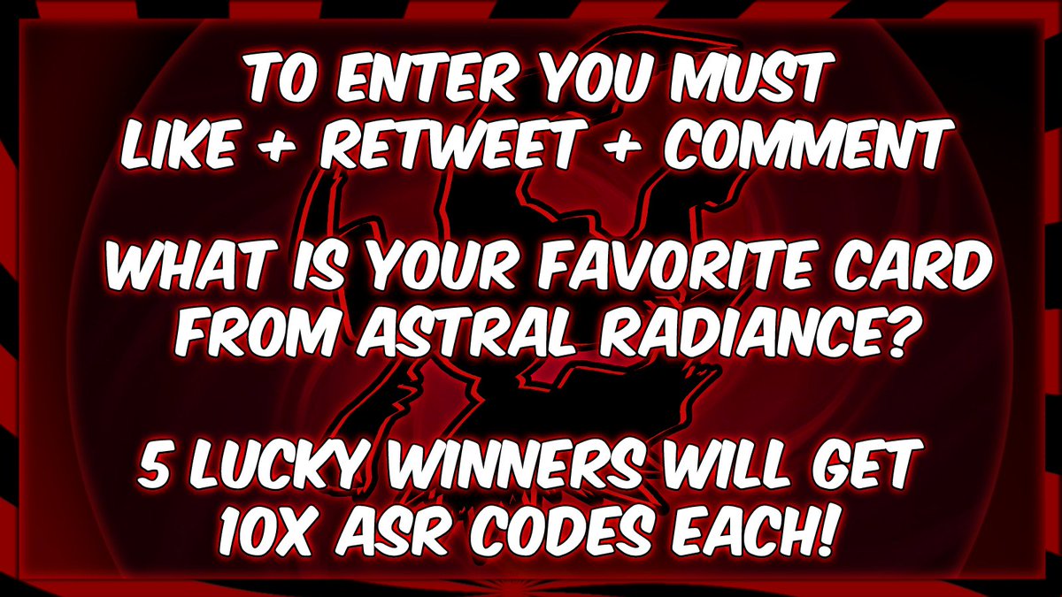 OU7C4ST's tweet image. 🎉GIVEAWAY 🎉

Winners will be chosen Sunday @ 7PM Eastern Time!

You can find #AstralRadiance #PTCGO/#PTCGL codes at: cardcaverntradingcards.com/products/astra…