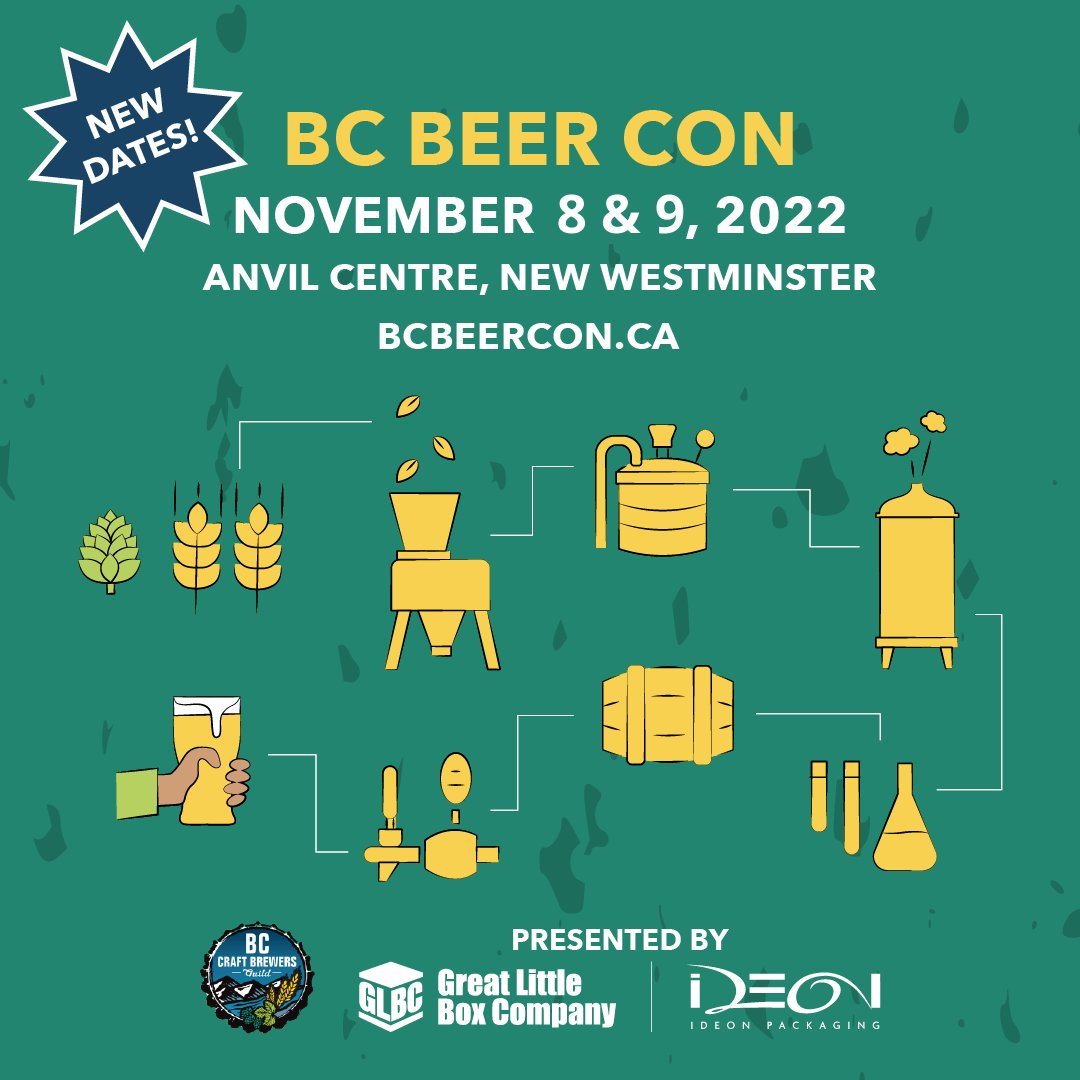 bccraftbeer's tweet photo. ๐ป BIG NEWS ๐ป
New dates for #BCBeerCon 2022 have been confirmed!
Join us November 8 & 9 as we bring the best of BCโs brewing community back together for an event full of seminars, networking & BEER.
๐ https://t.co/CuhmyBkzRk for tix & event info.
See you in the fall! ๐ https://t.co/9Lcd3XXFJb