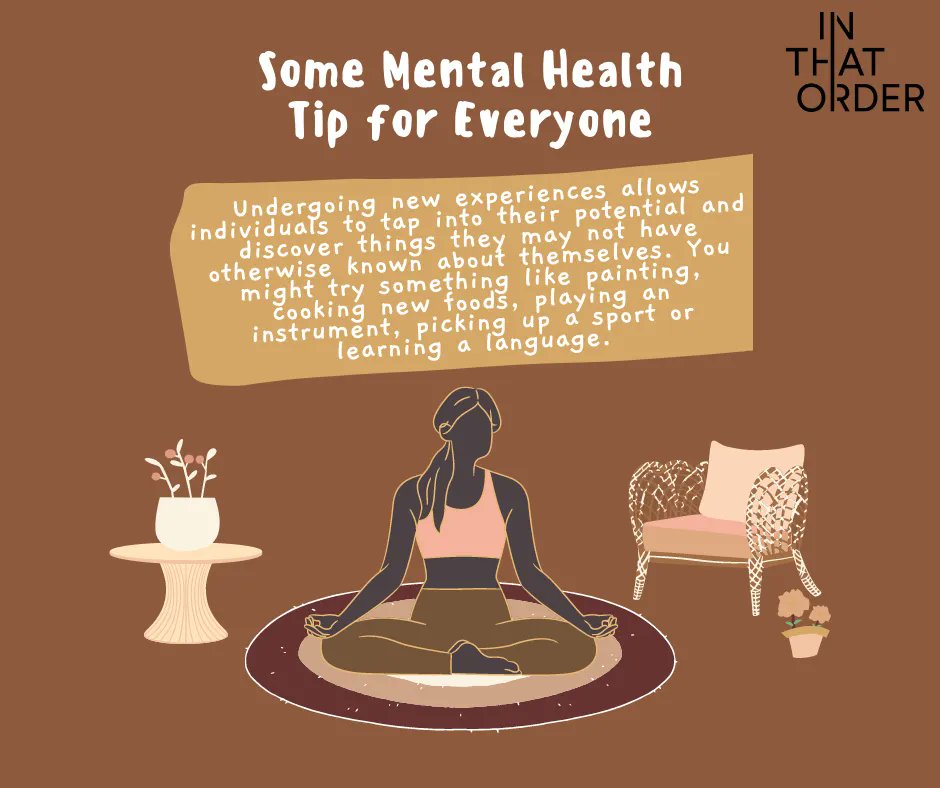 InThatOrderApp's tweet image. Some Mental Health Tip for Everyone!
inthatorder.app

#mentalhealth #mentalhealthawareness #mentalhealthsupport #student #MentalHealthMatters #mentalhealthapp #inthatorderapp