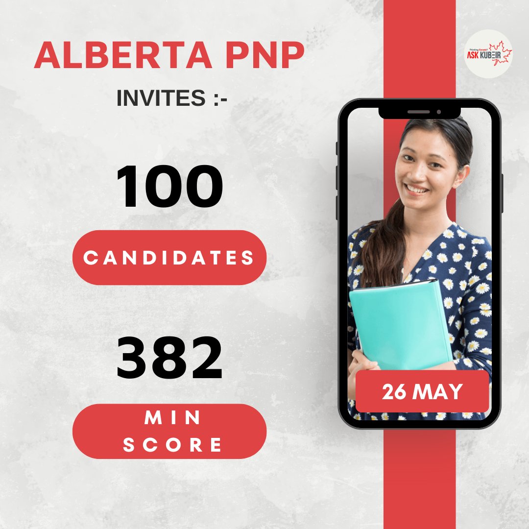 AskKubeir's tweet photo. Alberta Invites 100 candidates through the Express Entry-linked stream of the Alberta Advantage Immigration Program (AAIP) with a minimum score of 382.

#foreverhopeful #alberta #expressentry #alnp #immigratetocanada #internationalstudent #studyincanada #immigrant #lifeincanada https://t.co/LhbZGHu8f2