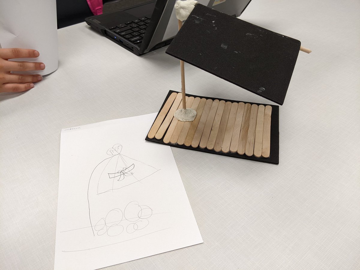 STEMmitchell's tweet photo. We wrapped up our first year of @PLTWorg today with 2nd graders testing to see if their structures help to block the sun to keep someone cool on a hot, sunny day. I was very impressed, and they all lowered the temperature drastically! @SCMSchools @SCMHums #SCMPLTW https://t.co/86nJxsdX7e