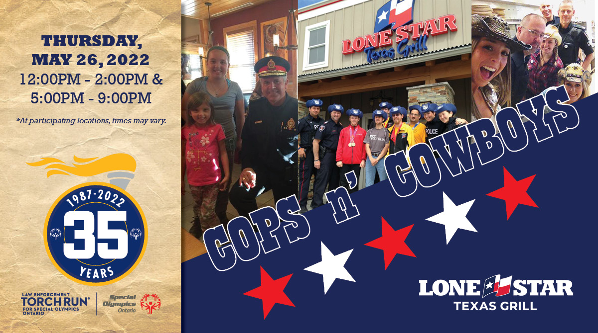 Torch Run Ontario on Twitter: "Yee-haw! Torch Run members are out in full  force today across the province at @lonestartxgrill locations serving  tables in support of @SOOntario - why not stop by