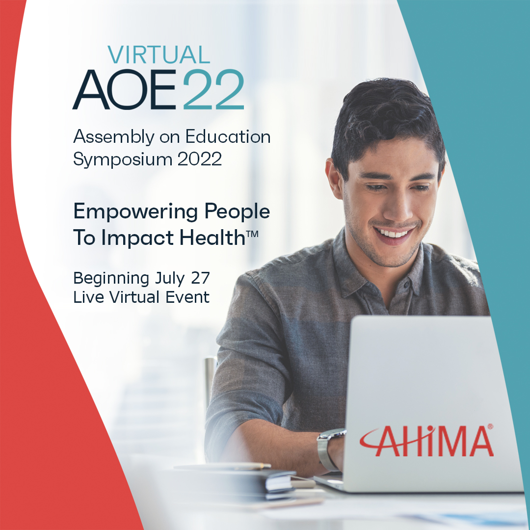 AHIMAResources's tweet photo. Are you a health information educator? Register today for the Assembly on Education Symposium. AOE22’s inclusive live and on-demand content ensures you can move your career forward at your own pace and in your own space.
https://t.co/8wPDllDO8i
#AOE22 https://t.co/Gu76vfQ1kw