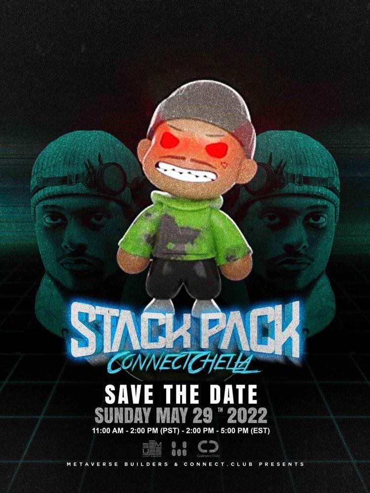 XTincT_io's tweet photo. JUST ANNOUNCED 
@realstackpack PERFORMING AT THE 1ST ANNUAL CONNECT CHELLA MUSIC FESTIVAL ON THE @ConnectClubHQ App

#metamusicfes #conncetclub #connectchella #stackpack #metaversefestival #MusicNFTs #NFTmusic #metaverseconcert https://t.co/JAK8aADOVU
