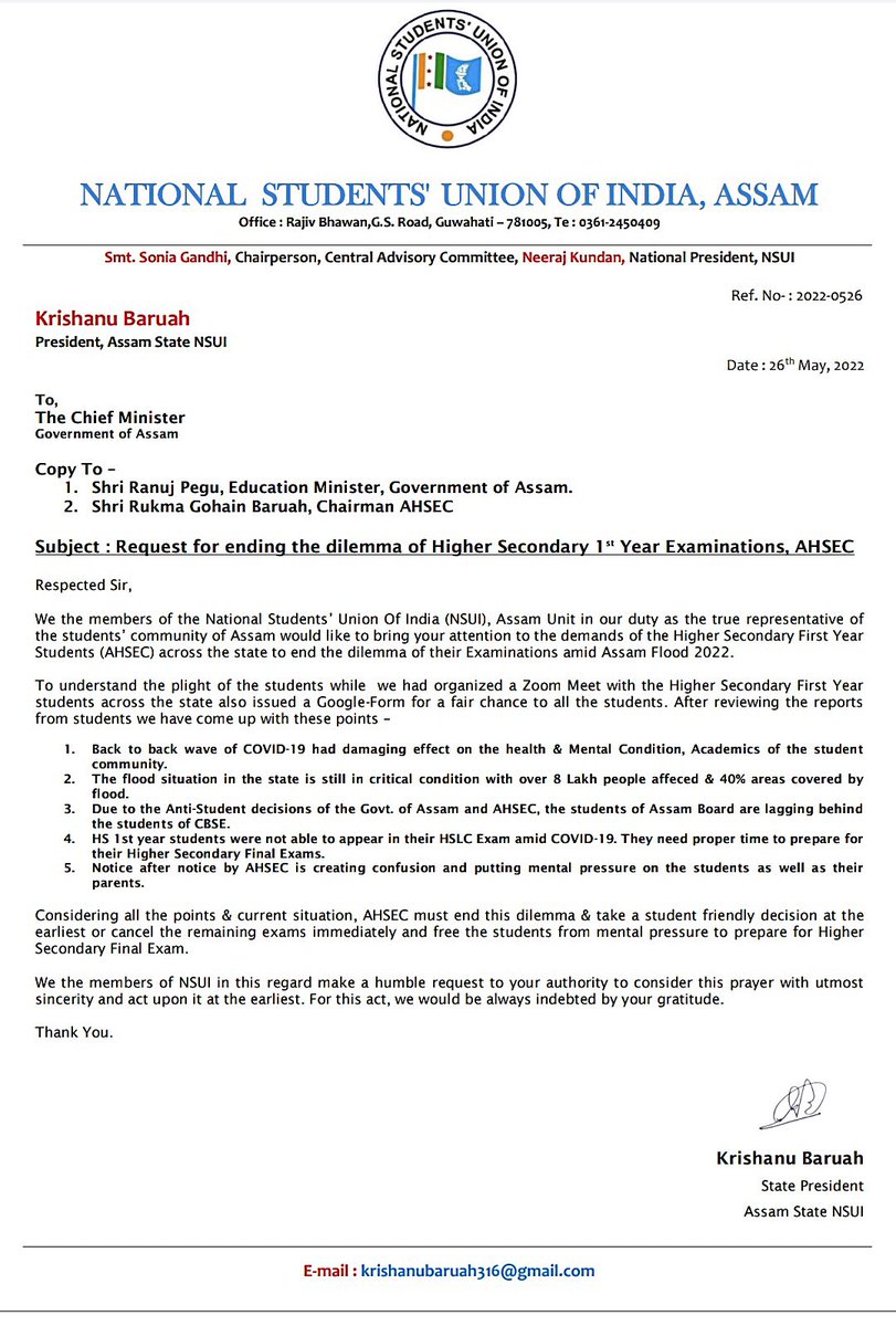 MAXXGam40340196's tweet photo. .@NSUIAssam vehemently opposes uncertainty over HS 1st year exams. End this dilemma at the earliest or cancel exams. 

#HS1stYearDeservesJustice https://t.co/oD3Q5ROPZE