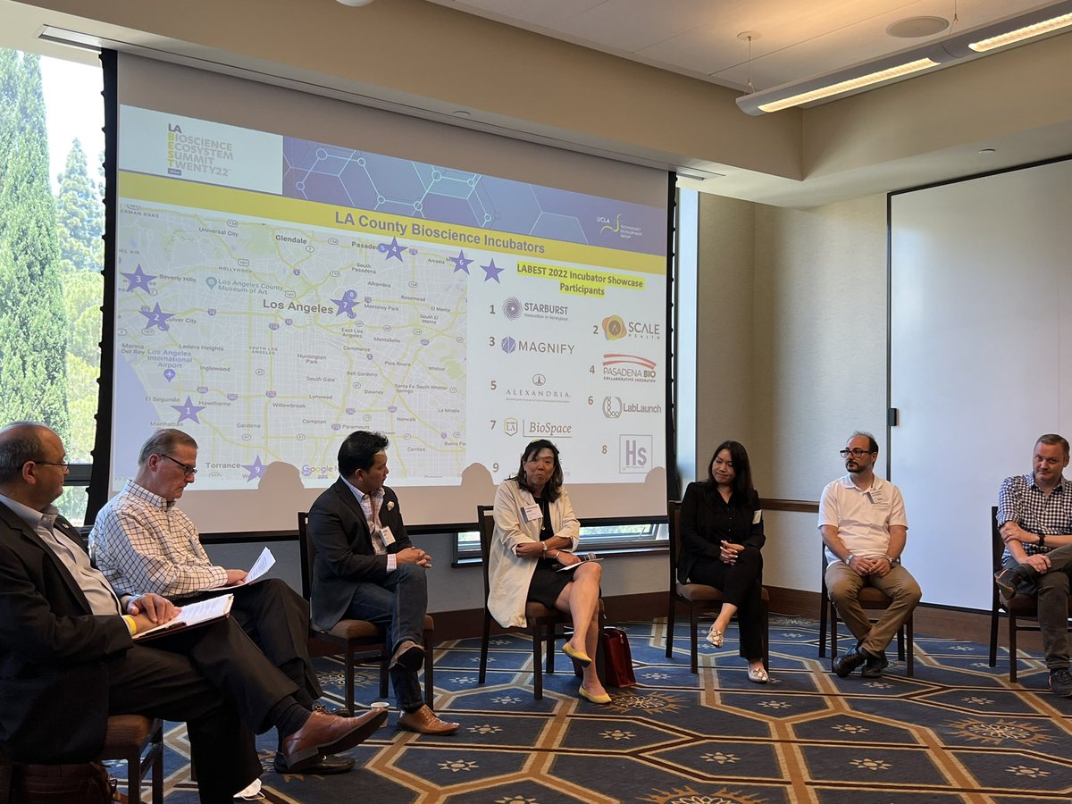 BiocominLA's tweet photo. What do you love most about your #incubator? @BiocomLAExecDir asks…
Community, Passion, Evolution,
Collaboration, Collegial environment &
Innovation!
Big thanks to these amazing leaders for providing support and championing the industry! #LABEST2022 @UCLATDG #LongLA https://t.co/Ibv6iO3h8Z