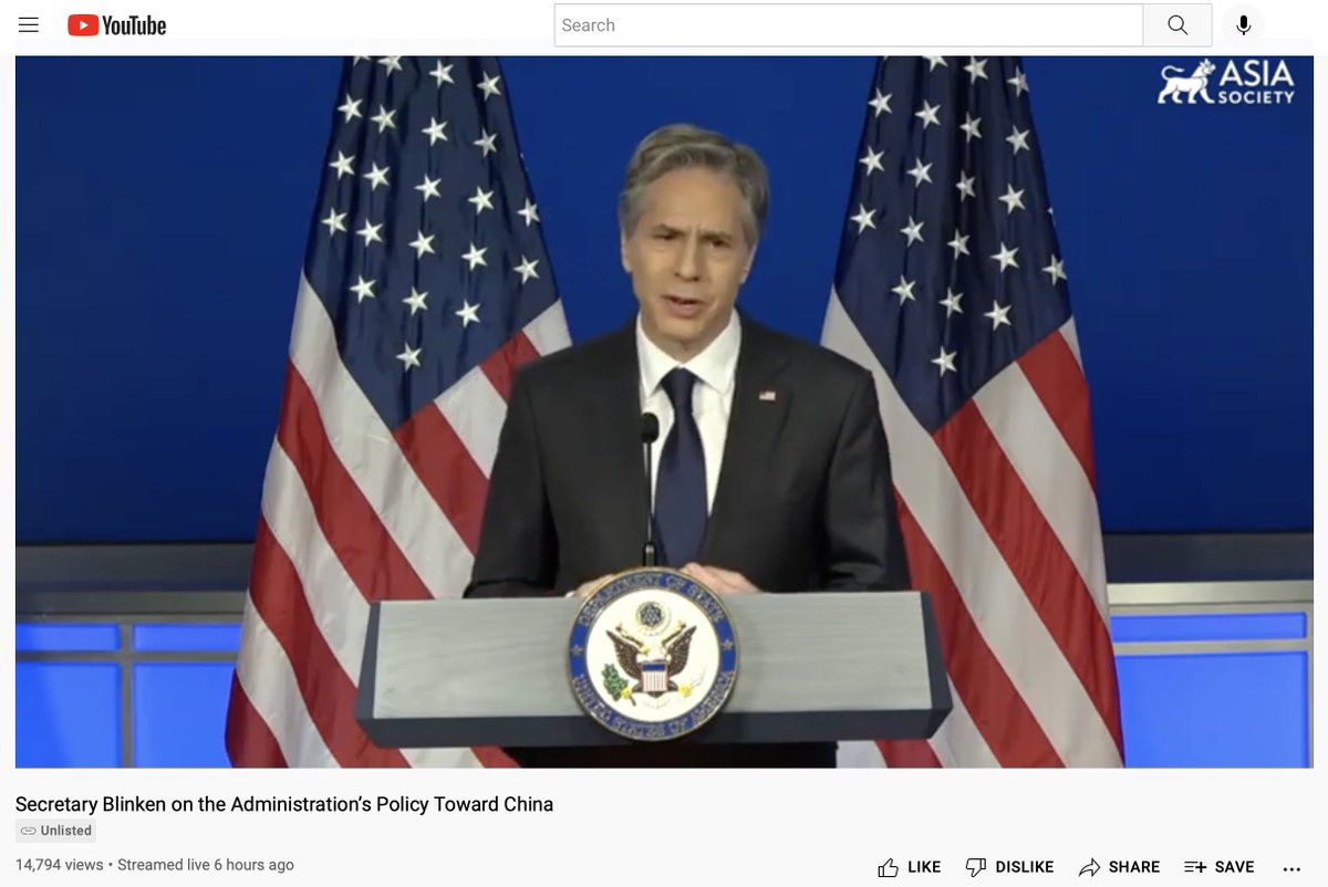 AndrewSErickson's tweet photo. Read @SecBlinken’s #Speech—“The Administration’s Approach to the People’s Republic of #China 

Key wording highlighted in #FullText:

https://t.co/G4Olrz9Ck6

“President #Biden believes this decade will be decisive.”

@POTUS #Blinken #DecisiveDecade (#DecadeOfDanger) #PRC #Taiwan https://t.co/mczAGw5vOp
