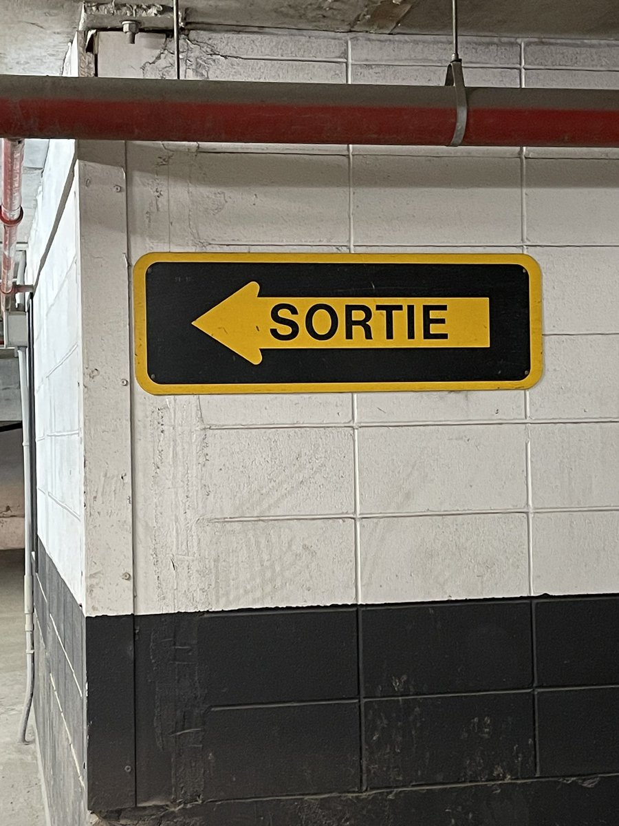 IcePrincessKCL's tweet photo. I’m in Quebec City and every time I see this sign I pretend I’m @oohgaryc &amp; @adamhattan at Disney!  I have all my friends saying “SORTIIEEE” with flare! https://t.co/7JYc2ZKGBY