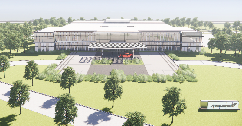 ArrowMcLaren's tweet photo. McLaren Racing confirmed today it has commissioned a new IndyCar facility for Arrow McLaren SP. 🏡

The sustainable facility will look to the future, with focus on technology and engineering, while respecting McLaren’s history in Indianapolis and motorsport pedigree.