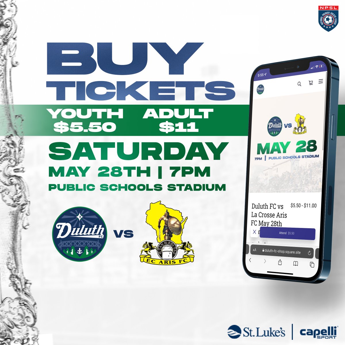 DuluthFC's tweet photo. Need Tickets For Saturday's Game?

Ticket Link: https://t.co/Ykk6LAaFrF

#DuluthMN #BlueGreens #DuluthFC https://t.co/UYqETPTISK