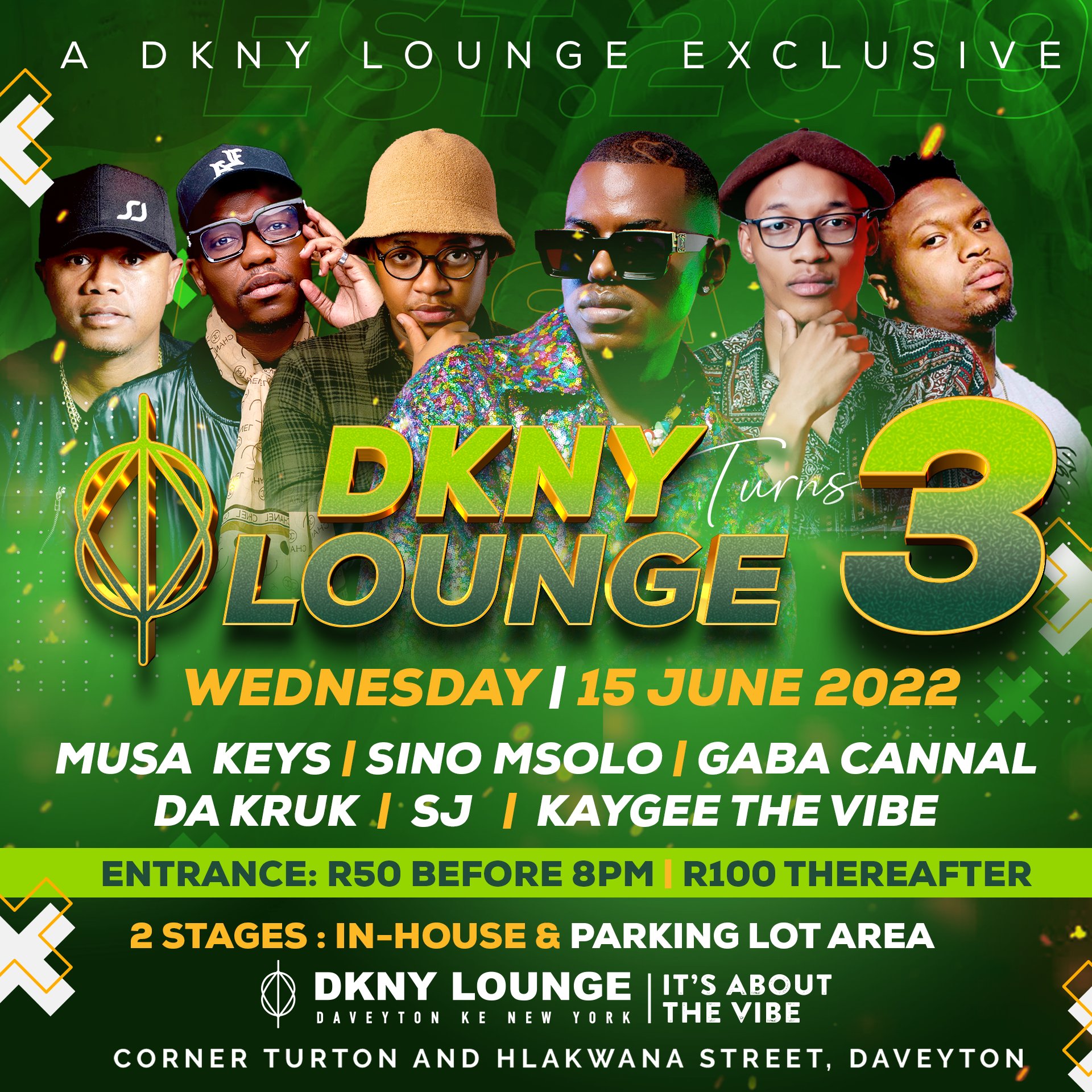 DKNY Lounge on X DKNY LOUNGE is turning 3 and you are invited. Line up Features Musa Keys Gaba Cannal Sino Msolo Da Kruk Kaygee the vibe and Sj. https t 6kJNsNzw2d