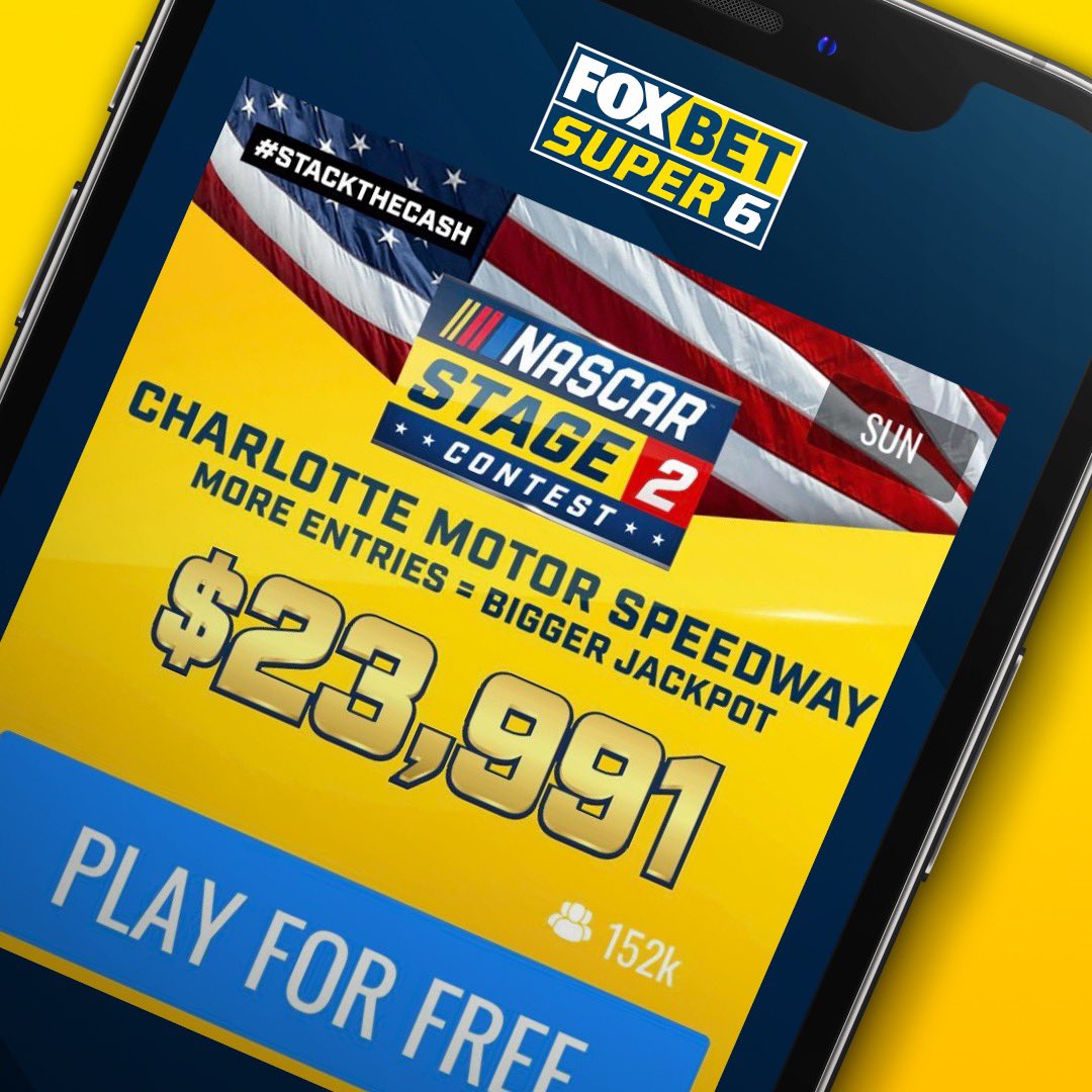 FOXSuper6's tweet photo. You can win big this Memorial Day Weekend with the @NASCARONFOX Coca-Cola 600! 🏁

💰 More (free) entries = more of @ClintBowyer's cash in the pot: https://t.co/CKURlvoAEU
#StackTheCash https://t.co/s4yyLMWc7A