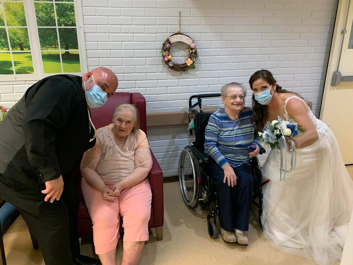 Congratulations to Delhi LTC's Melissa (PSW) and Bryan (Nurse) on tying the knot! ❤️ 
Following their wedding ceremony, these lovebirds came to celebrate with their Delhi family. Wishing them many years of love &amp; happiness together! 
#HeartfeltMoments #ThoughtfulThursday