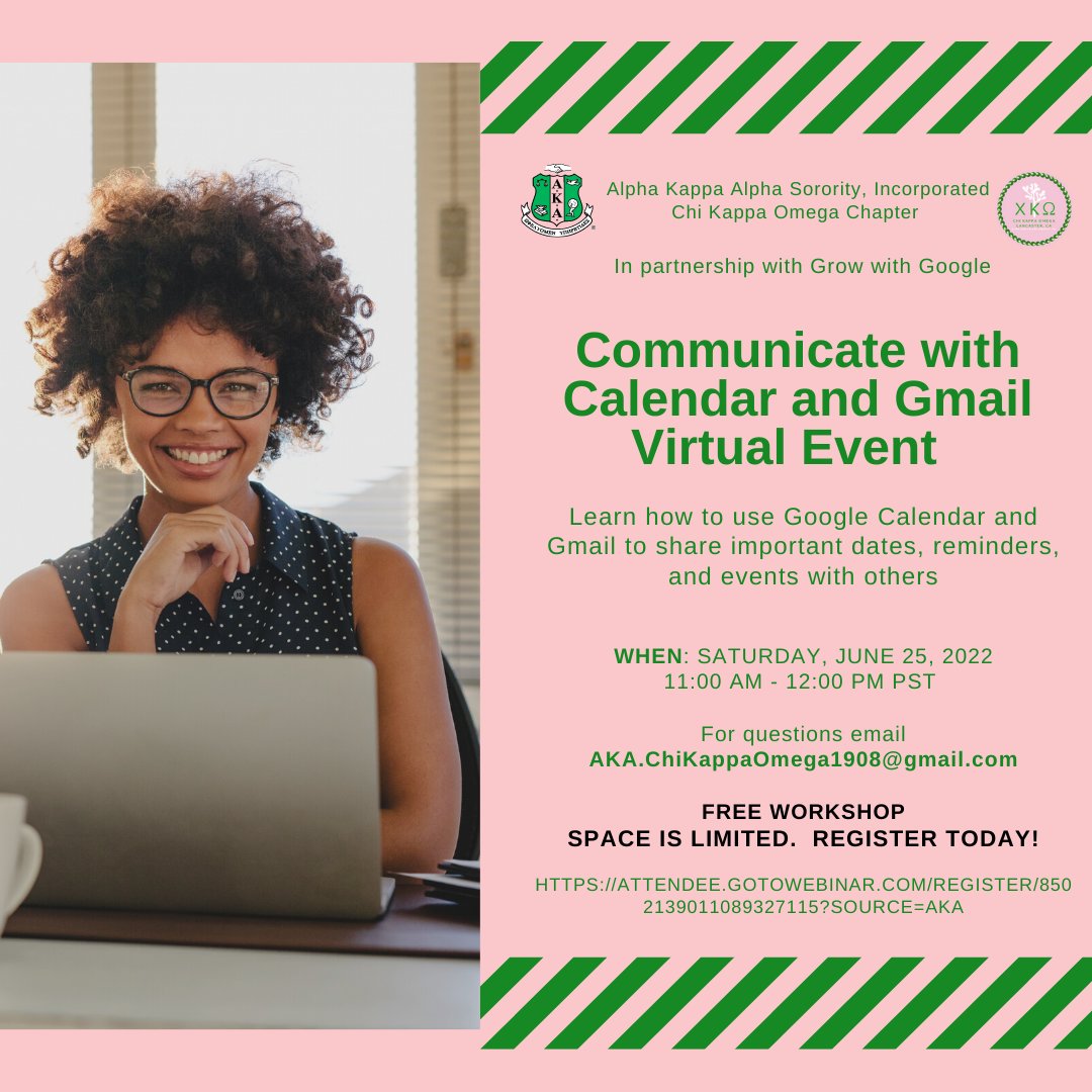 omega_aka's tweet photo. Need help with organization?  
Could you benefit from a little technical guidance?
We've partnered with experts at Google to teach you the basics of Google Calendar and Gmail.  
Click the link in our bio to register today &amp; secure your place in this free, virtual workshop. https://t.co/p5ZBWkIcWx