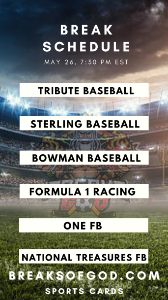 BreaksofGod's tweet photo. Lineup for tonight's Tuesday Night Live!! Spots are limited and moving quick so be sure head over to our site to avoid missing out! ๐ฅ๐โพ๏ธ๐
On Instagram @BreaksofGod
#BreakWithBoG #TheHobby
๐https://t.co/OuvjFRKv7y https://t.co/T3MBZ2U8WS
