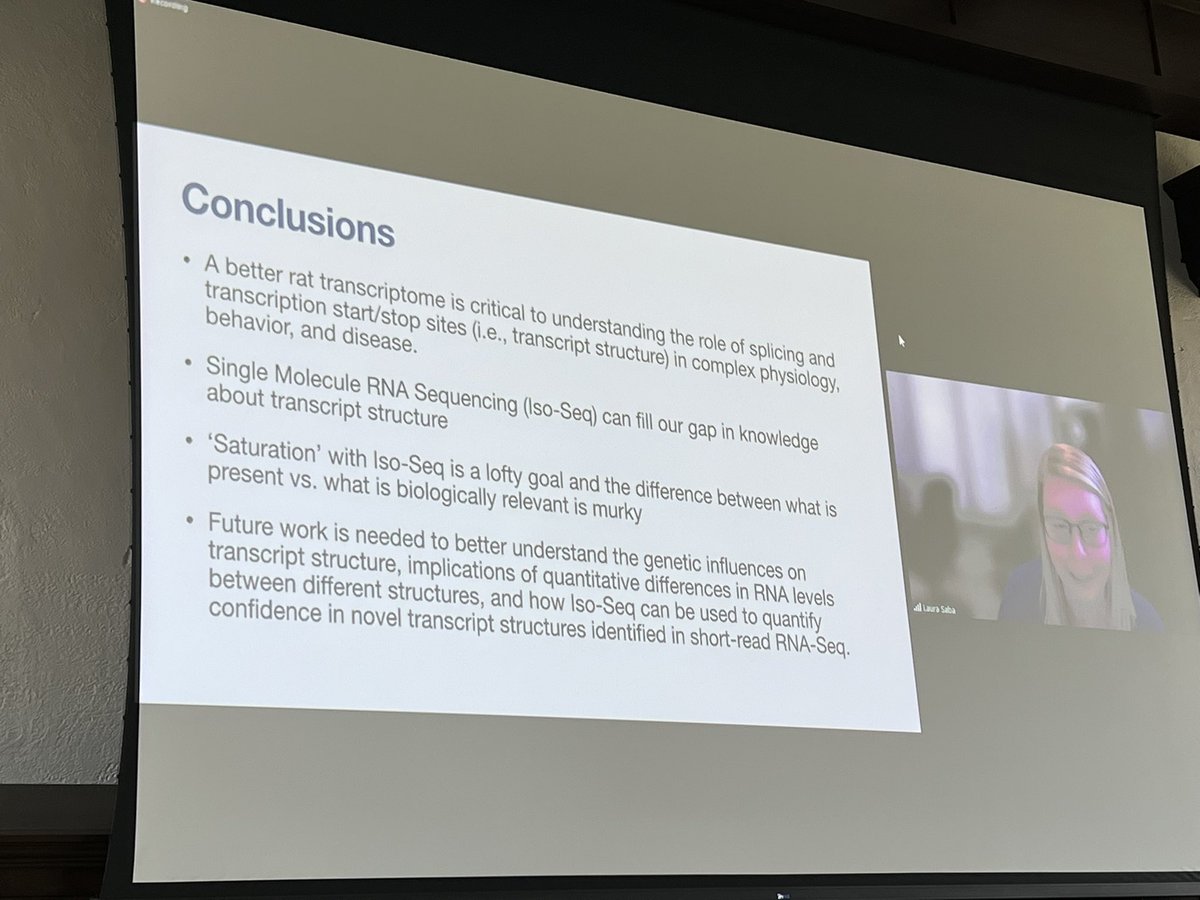 OPARProject's tweet image. Laura Saba gave a great talk today at #GBB2022 @IBANGStweets on mRNA isoform diversity in brain and liver and how to use the new rat genome assembly (7.2). Ahh, if one we could go deeper into isoforms $$$$$
@LauraSaba1 @AbePalmer @haomself