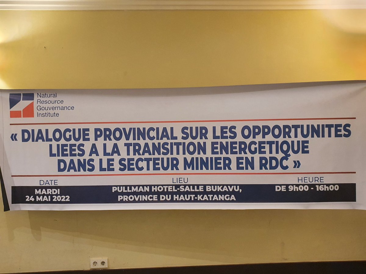 This week, <a href="/NRGInstitute/">Natural Resource Governance Institute</a> DRC is carrying out provincial level dialogues on energy transition in Lubumbashi and Kolwezi ahead of the national dialogue scheduled for 21 June in Kinshasa.<a href="/OkendaPierre/">Okenda Jean Pierre</a> <a href="/hervelado/">Hervé Lado</a>
