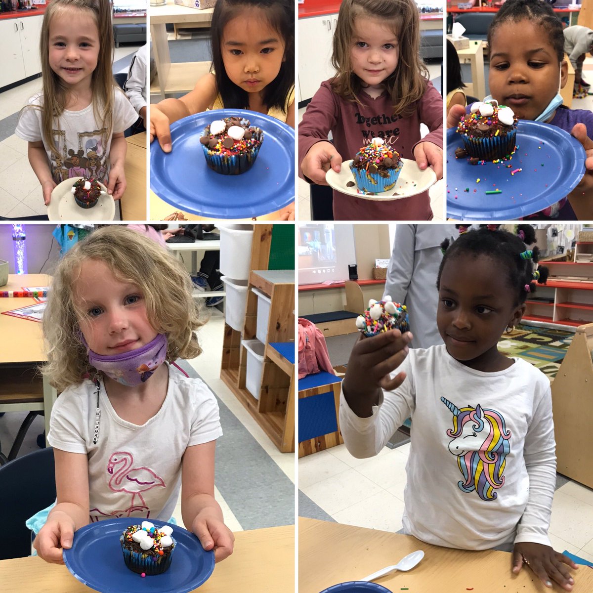 learnwithmissv's tweet photo. Our ABC has started and the Froggies are having a blast! Today was C for cooking day and we had a delicious time making, decorating, and eating cupcakes 🧁 🐸 @MmeLuna_SMY @CindyDilamarter 
#abccountdown #countdowntosummer #Kindergarten https://t.co/qxpemvJuEB