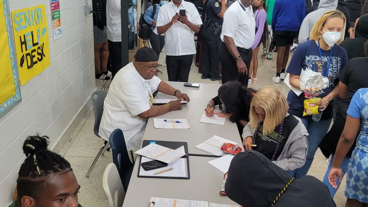 ClaytonAlphas's tweet photo. Joy and Pain:

Condolences to all affected by Tuesday’s National tragedy.

Gratitude for the opportunity to assist the graduating seniors of Lovejoy High School in taking a significant adult step by becoming registered voters. Congratulations to all of the seniors at Lovejoy! https://t.co/sWafGxUXjY