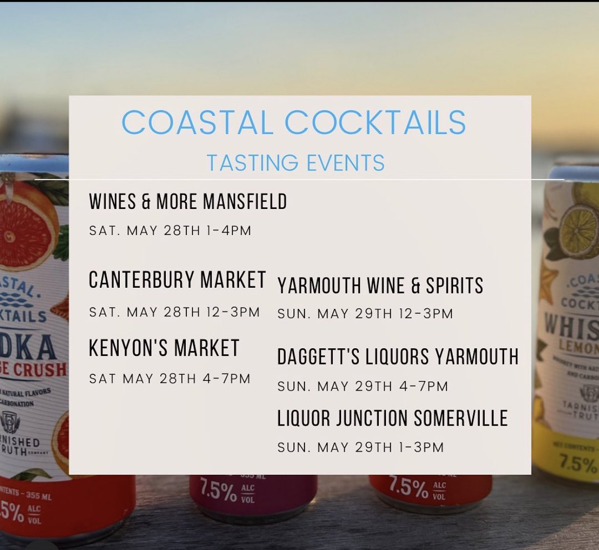 Coastal Cocktails Memorial Day sampling location.  #MemorialDay #CapeCod #Summer