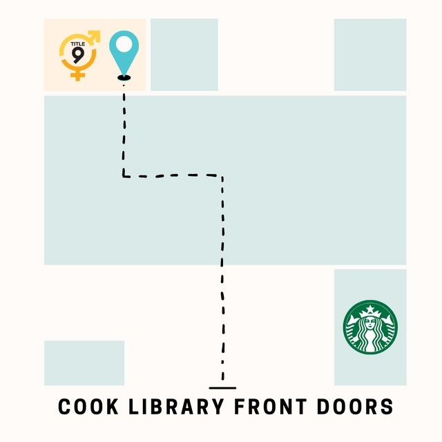 If you ever need us or want to come talk to us in person, we are located in the back of the Cook Library.