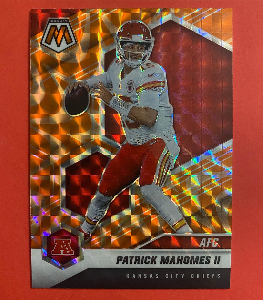 chiefscardspain's tweet image. Patrick Mahomes II - Mosaic 2021 Reactive Orange AFC
@PatrickMahomes @Chiefs @Chiefs_Esp @chiefscardspain @CanalCards @asocards @Vation97 @PaniniAmerica @JohanssonSueko @NFL @NFLPA 
#patrickmahomes #mahomescards #chiefs #kansascitychiefs #paniniamerica
