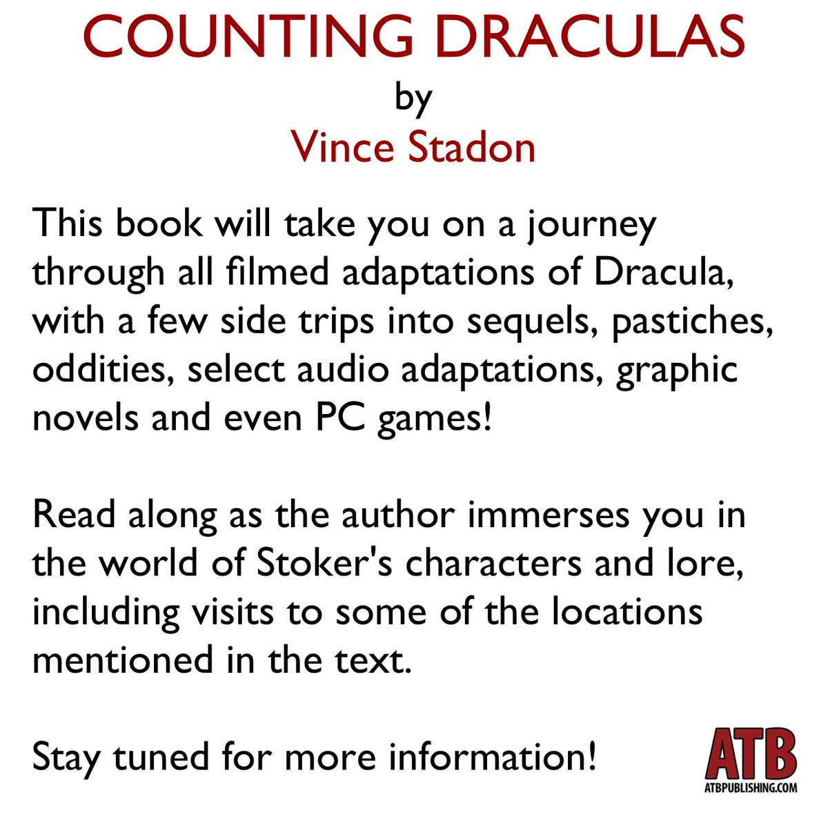 To celebrate #WorldDraculaDay we're thrilled to announce that we'll be publishing COUNTING DRACULAS by <a href="/VinceStadon/">Vince Stadon</a>!

🧛📖

Read more in the image below (alt text available) 👇