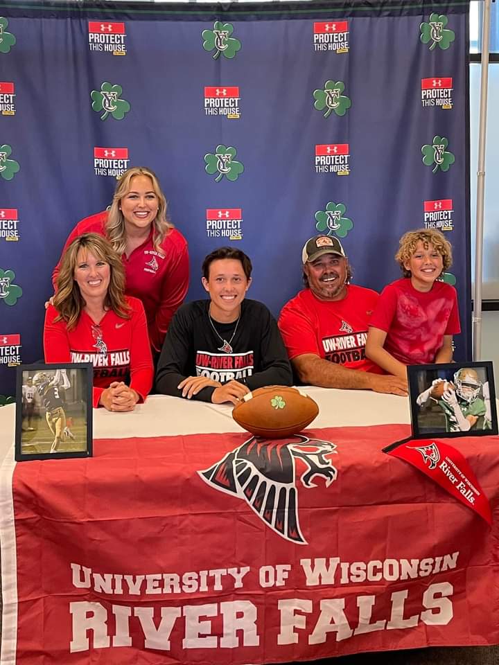 TarkRush's tweet photo. My son finally signed with University  of Wisconsin  River Falls.  2nd in D3 total offense.  No huddle offense avg 95 plays a game.  He did his homework.  Proud of him. https://t.co/ZuQQyo3txg
