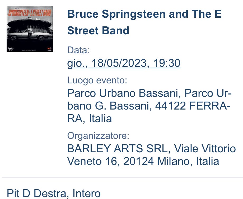 RBrondolin's tweet photo. @ColomboCooper looks like we are going to a concert! 😄😄 #piccionaia #Springsteen #estreetband https://t.co/IDhv2bahyF