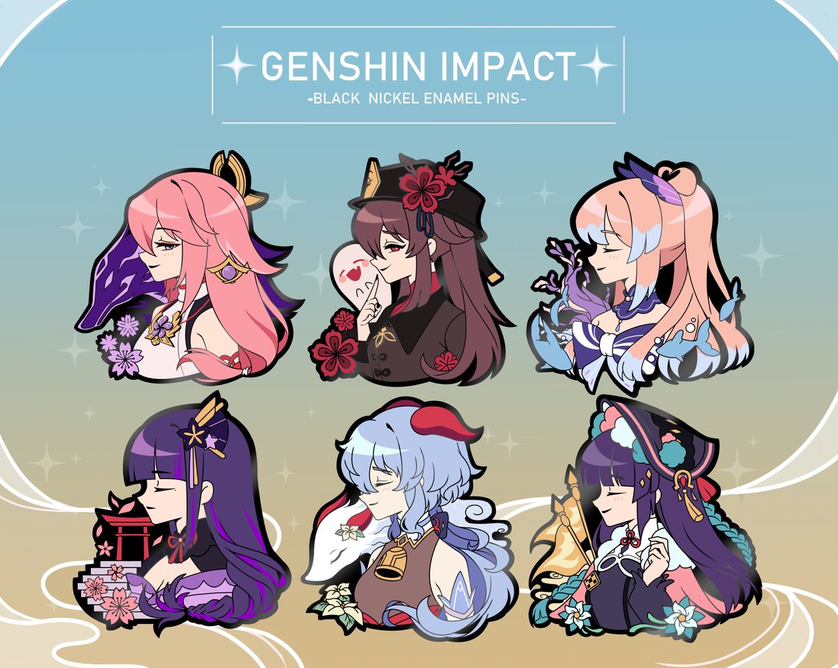 RTs appreciated!
My Genshin Impact pin kickstarter is LIVE now⭐️
- 6 designs
- Add- ons
- Limited early bird tier
#GenshinImpact 

LINK BELOW