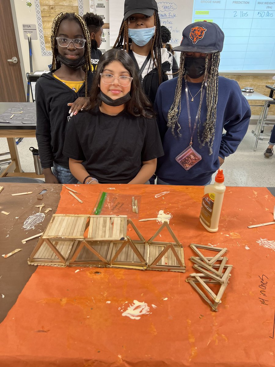 DPerryScience's tweet photo. STEM activities to end the year! Bridge designs, testing and problem solving …. Foundation Grant that has turned into a tradition @RMcNairJH https://t.co/1gY0dcxHKk