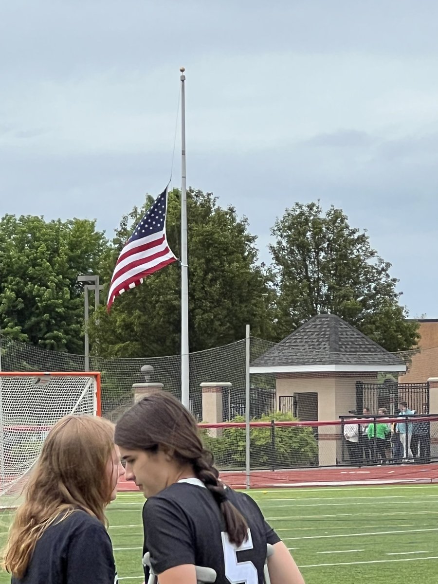 delcosportsBob's tweet photo. West Chester East flying the flag at half mast out of respect for youths massacred in Texas. #StrathHaven #Shanahan https://t.co/Q86aPugzFp