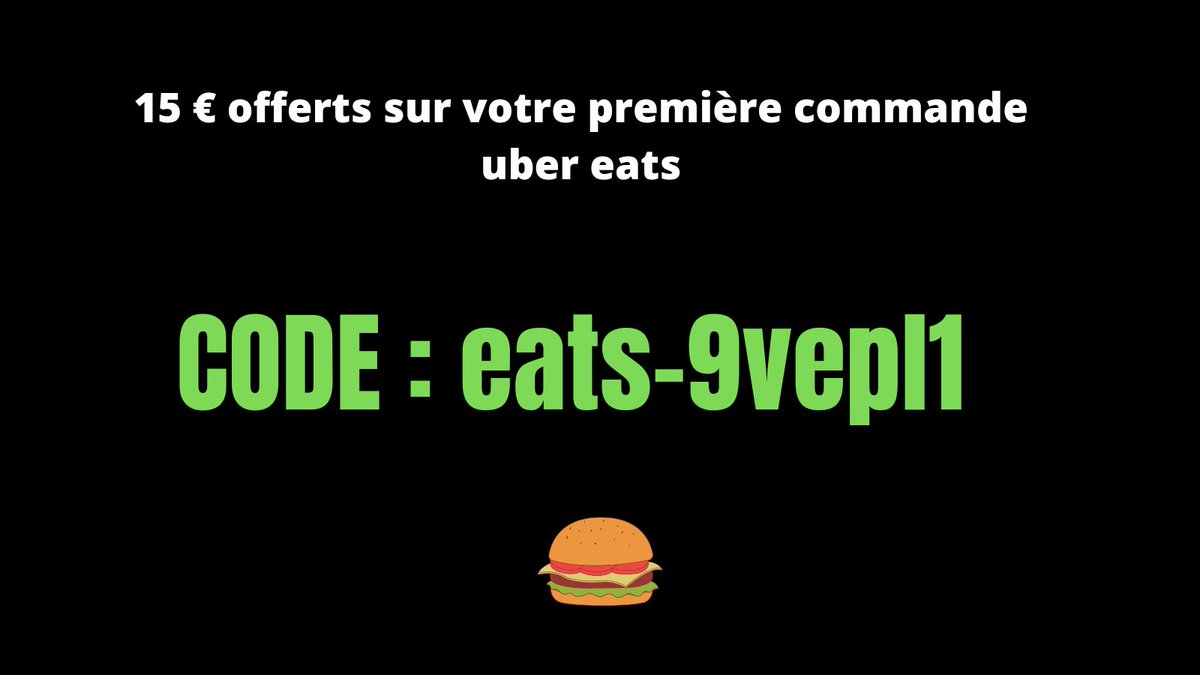CodePromoUBER22's tweet photo. Code promo Uber eats : eats-9vepl1

Vous aurez votre première commande a seulement 5€ !! 🎁🔥🔥 

#offre #promotion #UberEats https://t.co/HfUxrUAo0b