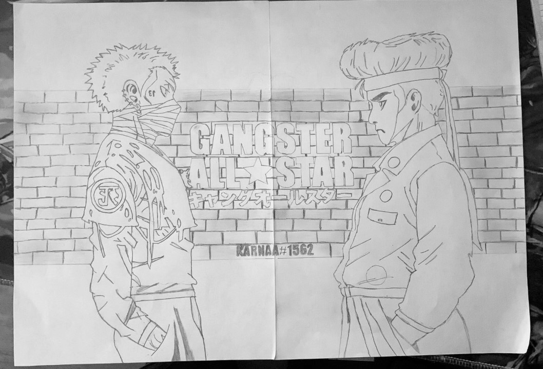 I decided to draw 2 of the 3 favorite characters with pencil.

We managed to capture the moment when Ryuji and Thirteen met for the first time. 

It's the beginning of an alliance 🤝or a gang war
⚔️? 

<a href="/jokerspite/">𝑱𝑶𝑲𝑬𝑹𝑺𝑷𝑰𝑻𝑬.𝑾𝒐𝒍𝒗𝒆</a> 

#GASisWATCHING #GASisFAMILY