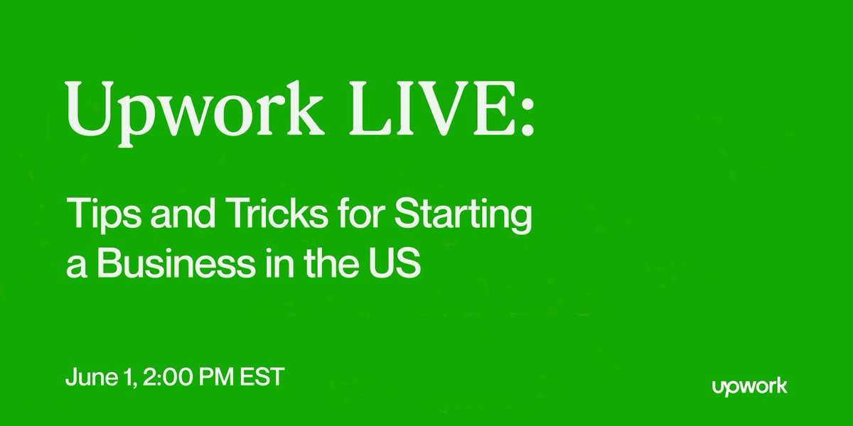 Upwork's tweet photo. Join us on June 1st 📅 to hear Jeff Stoller, author of “You Want To Be An Entrepreneur,” share his journey to becoming a successful business owner and the lessons he learned along the way. ⬇️ #UpworkSuccess
https://t.co/XIdY6BIKCl https://t.co/AuXdSC9OSI