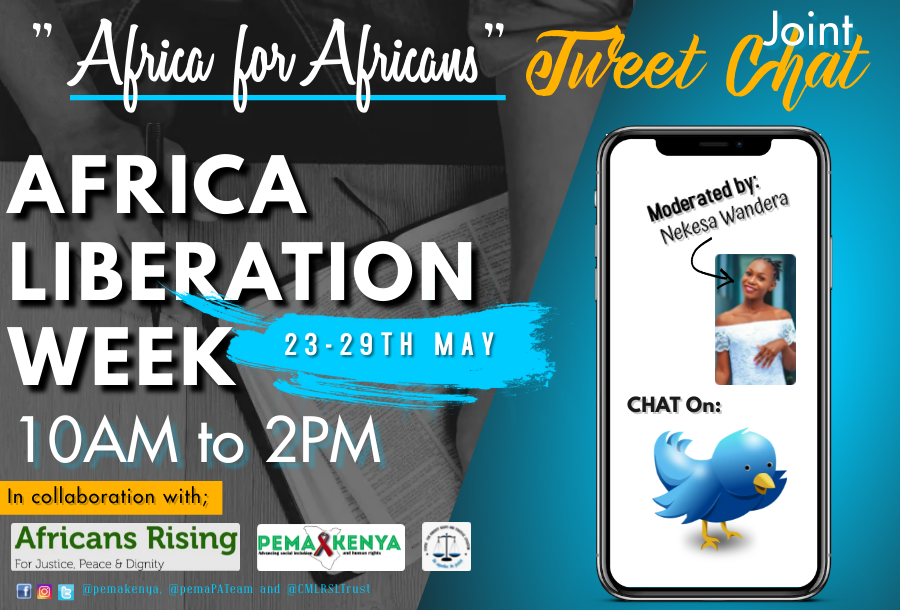 pemakenya's tweet photo. Join us for a #TweeterChat as #Africa concludes the Africa Liberation Week 2022, under the theme #AfricaForAfricans. We will look in details what Africa Liberation Week entails.
--
@Nekesa_001
#AfricansRising
#AfricansForAfricans
#Rise4OurLives
#AfricaWeWant https://t.co/kqs5tptZia