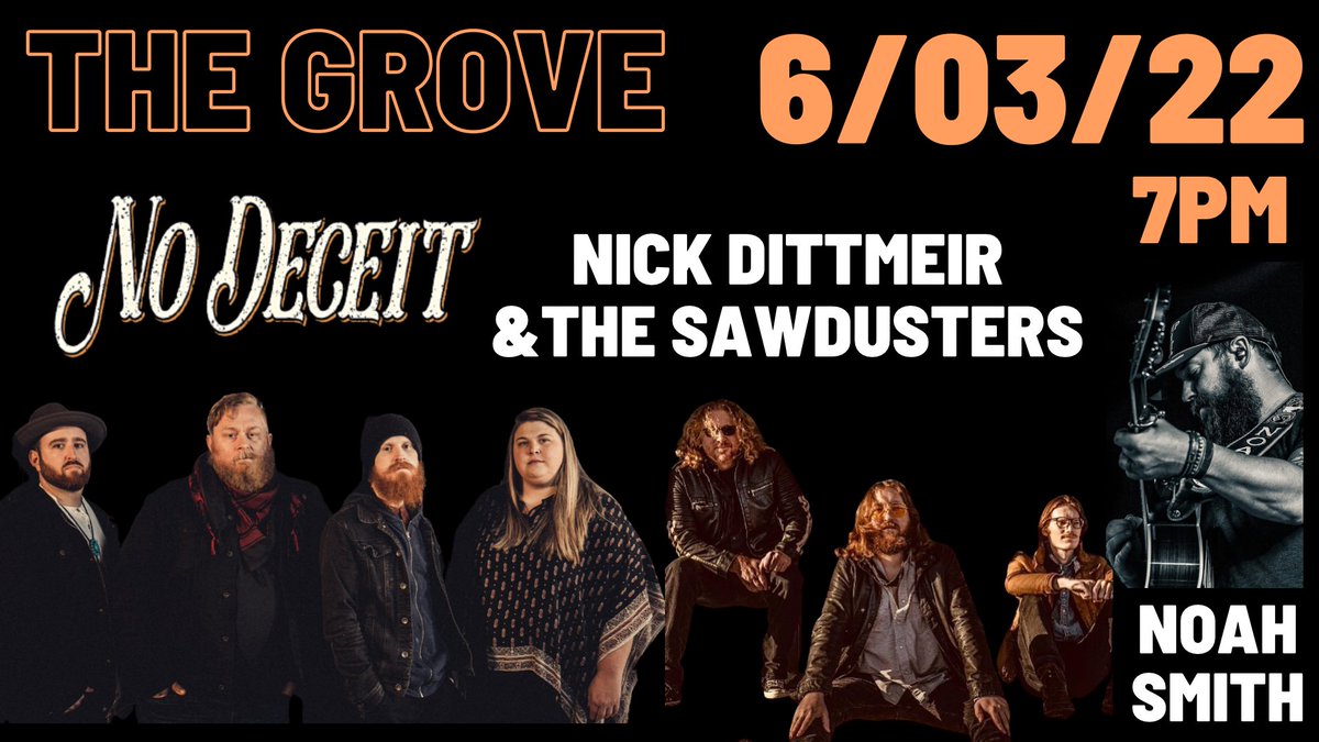 no_deceit's tweet photo. Next Friday! Y’all come see us at The Grove in #glasgowky with @noahsmithmusic and Nick Dittmeier &amp; the Sawdusters! https://t.co/PKPJQ6ngXc
