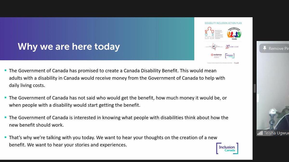 Actionhall's tweet photo. Excited to talk together about #canadadisabilitybenefit with the #Stayingconnectednetwork We need more opportunities across Canada to share input and ideas #nothingaboutuswithoutus @AccessibleGC #NAAW2022 #inclusionfromthestart #criticalconversations https://t.co/ggSjnWNw7E