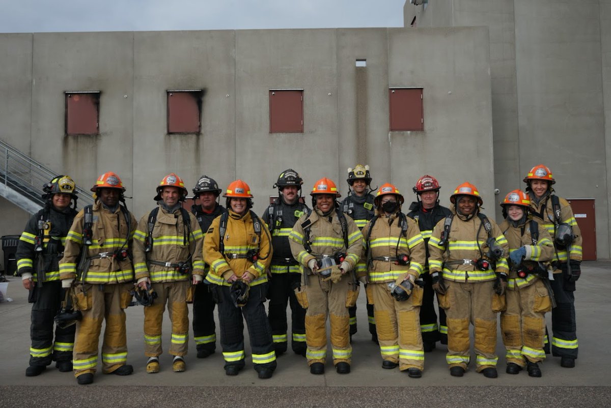 bpfire's tweet image. On 5/21/22, local, county, and state elected officials joined firefighters from the metro area for Fire Ops 101, a hands-on learning experience intended to provide participants with a small glimpse into the work firefighters do daily.