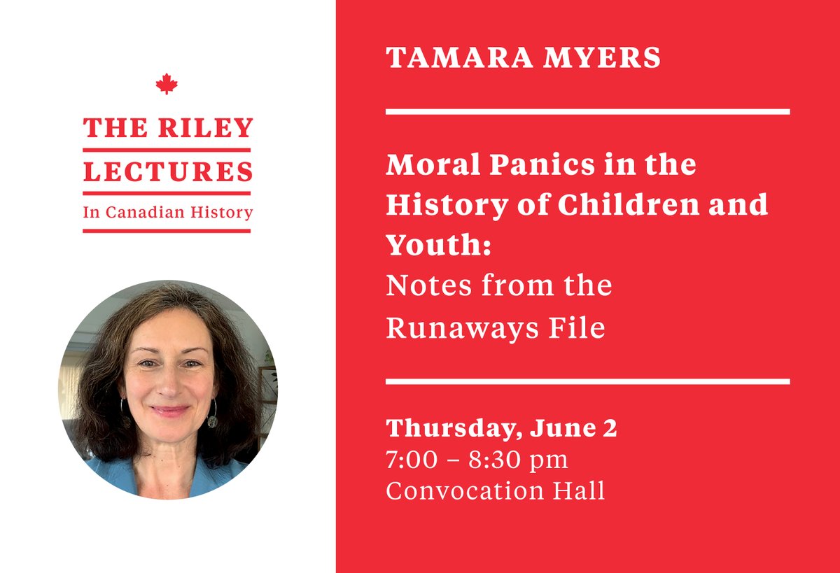 On Thursday, June 2 at 7:00 pm CDT <a href="/tamaramyers19/">Tamara Myers </a> from <a href="/UBC_History/">UBC History</a>, will deliver the <a href="/UWpgHistory/">UWpg History</a> Riley Lecture in Canadian History in Convocation Hall <a href="/uwinnipeg/">UWinnipeg</a>.  This will be a hybrid in-person/online event.  To attend online, register at uwinnipeg.ca/history/