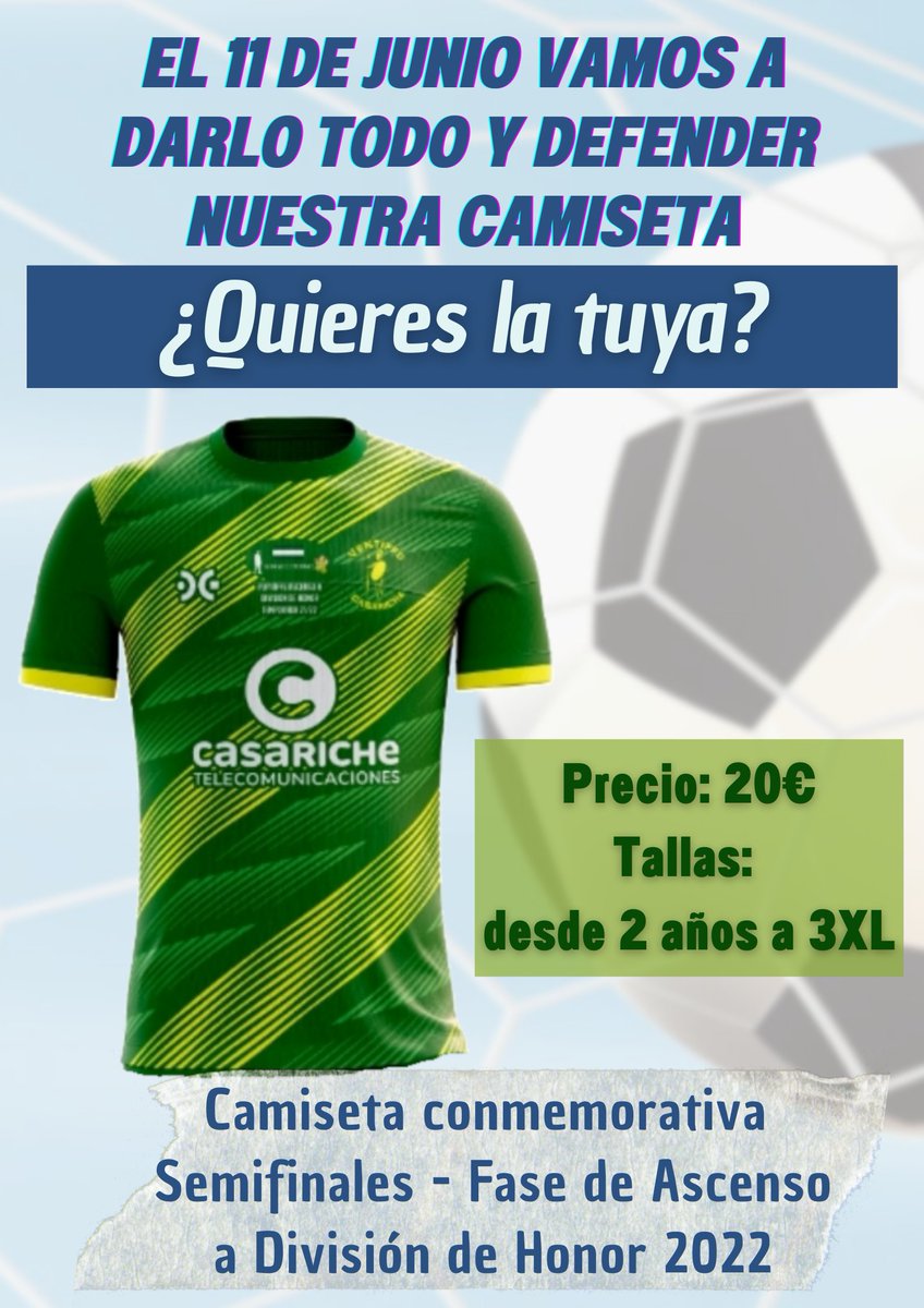 El 11 de junio volvemos a jugar una semifinal de Ascenso a División de Honor 💪🏼
Tenemos muchas ganas de jugar y defender nuestra CAMISETA.

¿Quieres la tuya? 👕

#CamisetaConmemorativaPlayOffAscenso
#VamosAzules
#VentippoSomosTodos