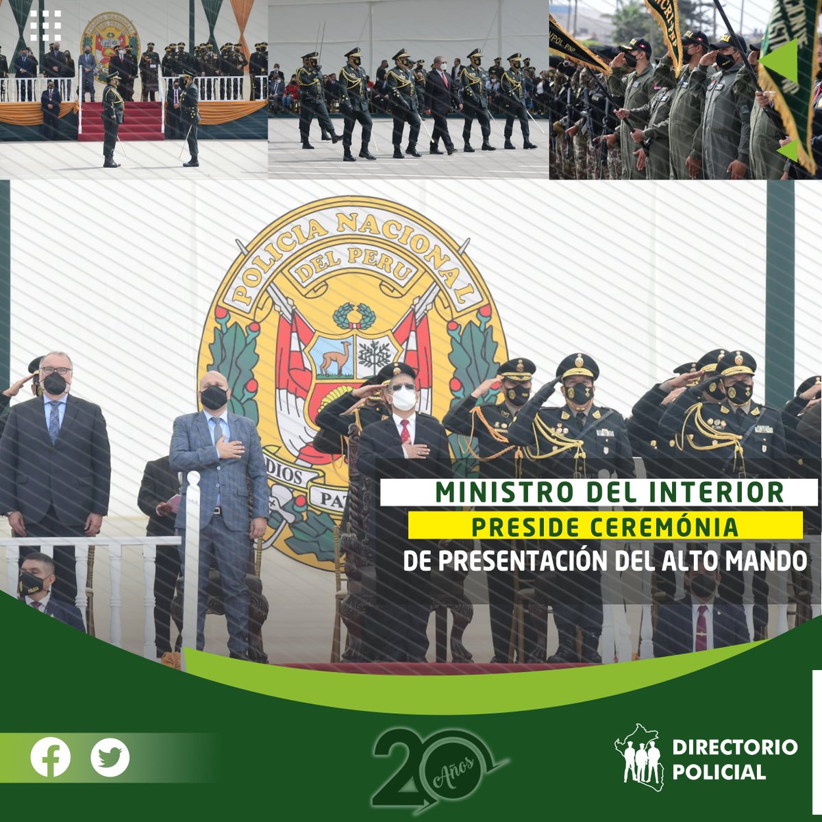 dirpolperu's tweet photo. #ministro del #interior Senmache preside ceremonia de reconocimiento al #comandante #general de la #PNP, Tnte Gral PNP Luis Vera; así como al jefe del Estado Mayor General de la PNP, #Tnte Gral PNP Raúl del Castillo; y al inspector general de la PNP, Tnte #Gral PNP Raúl Alfaro. https://t.co/OFlEuD3fEK