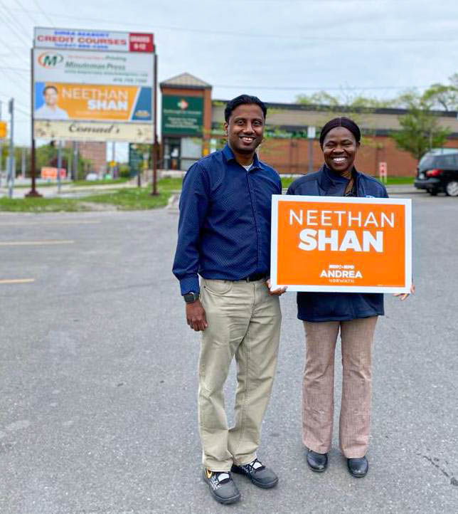 NeethanShan's tweet photo. Thank you Andria Babbington for stopping by our office here in Scarborough Centre.
#onpoli #TeamNeethan #PutScarboroughFirst https://t.co/7RyYLPr0xv